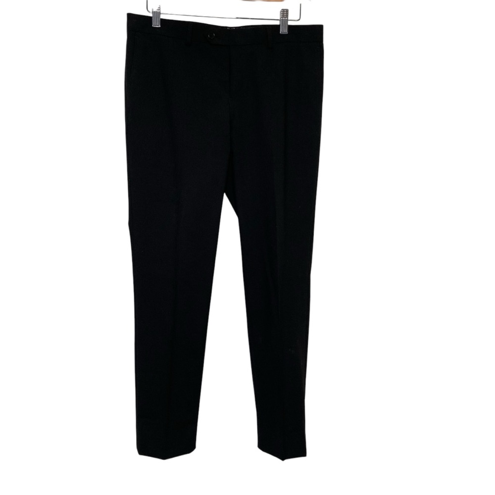 Tallia Big Boys Slim-Fit Solid Stretch Wool Blend Suit dress Pants Black Sz 16
